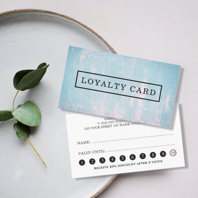 Carte De Fidélité Texture moderne élégante Pink Blue Loyalty Card (Créateur téléchargé)