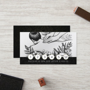 Carte De Fidélité Thérapie de Massage Mains de Guérison Énergie Spa