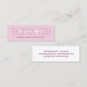 Carte De Fidélité Tipographie rose Dusty Merci