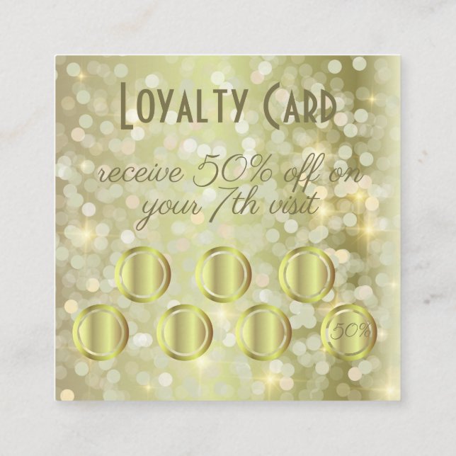 Carte De Fidélité Trendy Glam Gold brillant maquillage et cheveux sc (Dos)