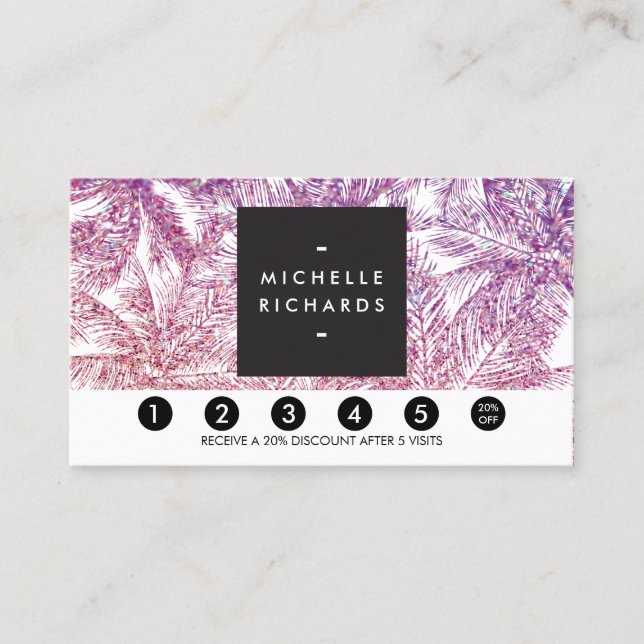 Carte de fidélité Tropical Purple/Pink Parties sci (Devant)