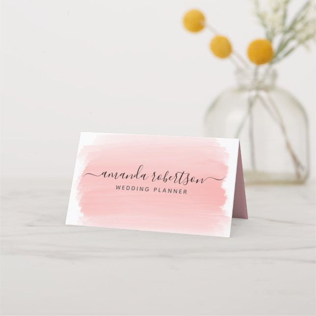 Carte De Fidélité Typographie moderne élégante de signature rose pâl (Devant)