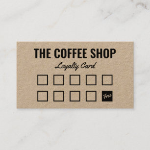 Carte De Fidélité Typographie noire simple kraft brun minimaliste