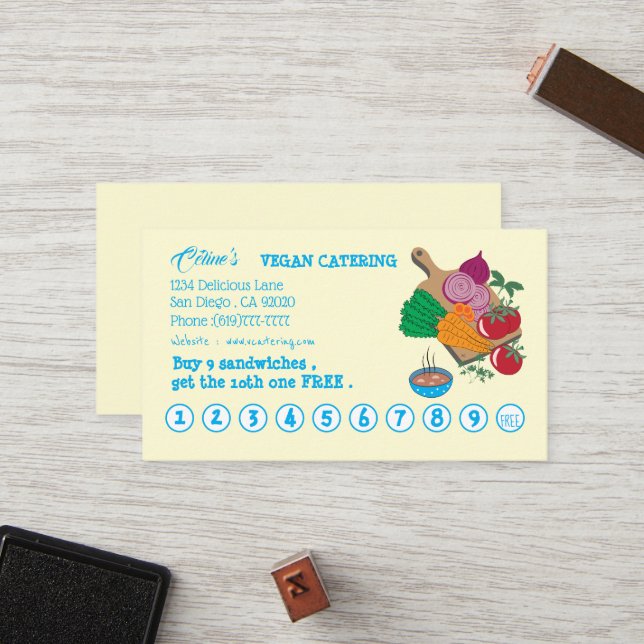 Carte de fidélité Vegan Eatera Flat (Devant/Arrière en situation)