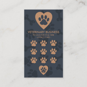 Carte De Fidélité Vétérinaire de l'animal de compagnie Paw Heart