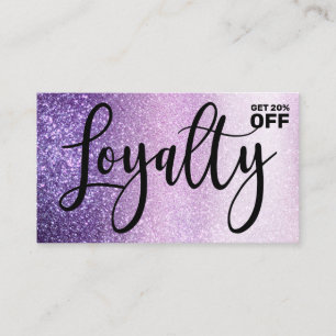 Carte De Fidélité Violet Lilac Violet triple Parties scintillant Typ