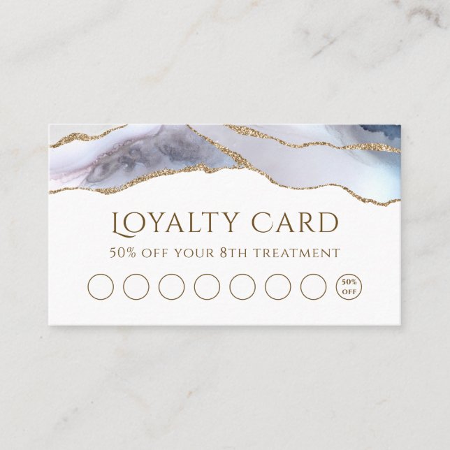 Carte de fidélité White Blue Agate (Devant)