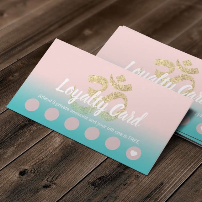 Carte de fidélité | Yoga Instructeur Om Symbole ro (Créateur téléchargé)