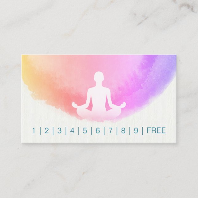 Carte De Fidélité Yoga Instructeur Studio Méditation Loyauté Punch (Devant)