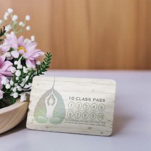 Carte De Fidélité Yoga Studio Classe Pass Méditation Pose Bodhi Leaf