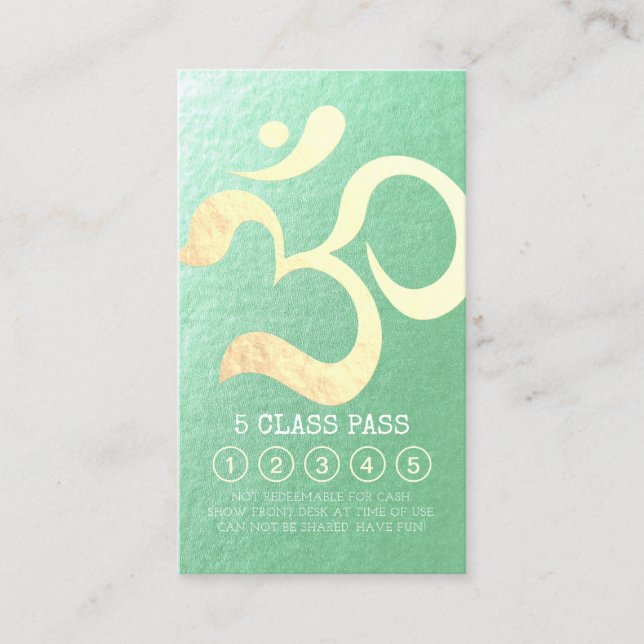 Carte De Fidélité Yoga Studio Méditation Instructeur 5 Classe Pass O (Devant)