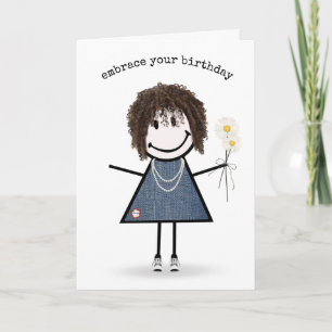 Carte de fille anniversaire avec des marguerites d