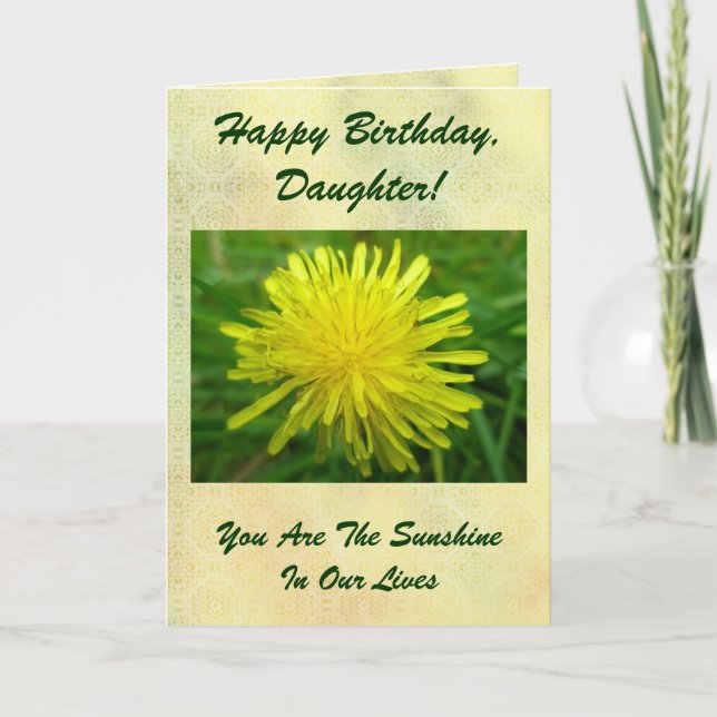 Carte de fille de joyeux anniversaire de pissenlit (Devant)