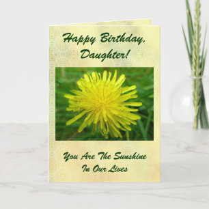 Carte de fille de joyeux anniversaire de pissenlit