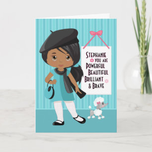 Carte de fille multiculturelle belle et courageuse
