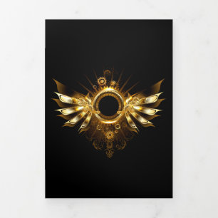 Carte De Fin D'année Trois Volets Ailes de Steampunk