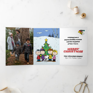 Carte De Fin D'année Trois Volets Arachides Joyeux Noël   Ajouter votre photo et vot