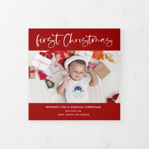 Carte De Fin D'année Trois Volets Bébé 1ère année de Noël en examen 6 Photos Red Tr