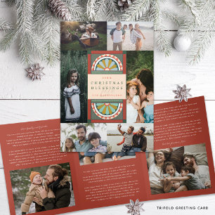 Carte De Fin D'année Trois Volets Bulletin de Noël Antique de l'Arche Centrale