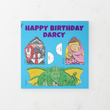Carte de découpe médiévale d'anniversaire