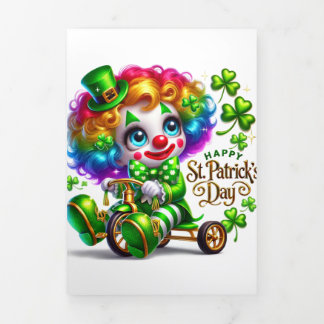 Carte De Fin D'année Trois Volets Carte de la Saint Patrick avec Clown