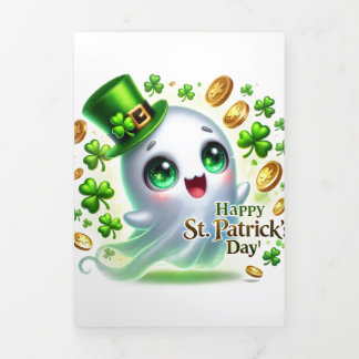 Carte De Fin D'année Trois Volets Carte de la Saint Patrick avec Ghost