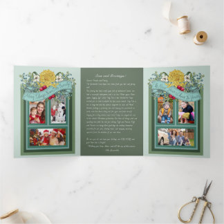 Carte De Fin D'année Trois Volets Carte photo pliable en trois "Seas and Greetings"