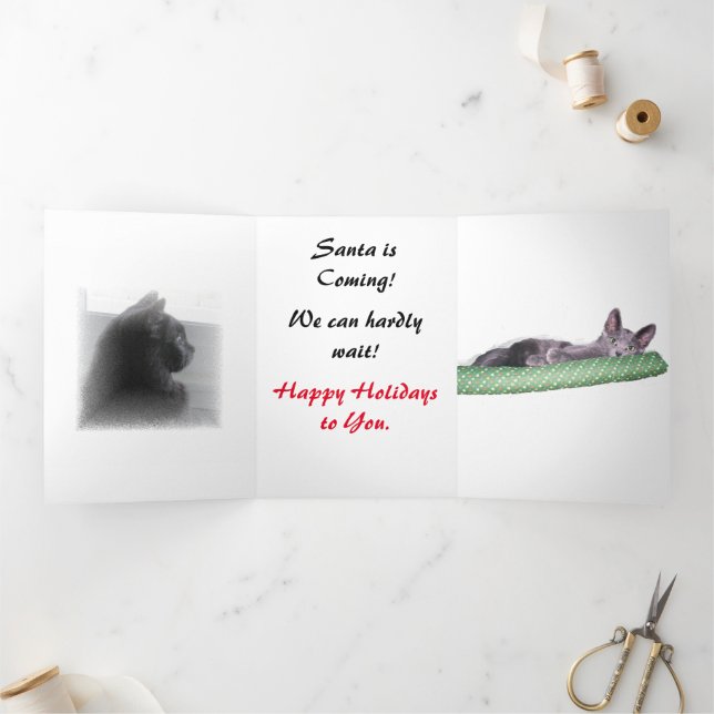 Carte De Fin D'année Trois Volets Carte pliée en trois - Exaltation de Noël (Intérieur)