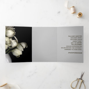 Carte De Fin D'année Trois Volets "Coeur blanc en noir de la lune" & Silence Doubt