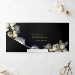 Carte De Fin D'année Trois Volets "Cœur blanc en noir depuis la lune" & Voyage dans