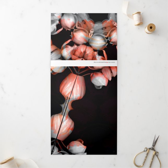 Carte De Fin D'année Trois Volets "Coeur blanc en noir du soleil" & Heure (Extérieur)