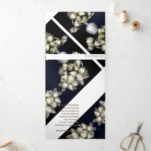 Carte De Fin D'année Trois Volets "Coeur blanc en noir" & Indifférence Silence