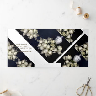 Carte De Fin D'année Trois Volets "Coeur blanc en noir" & Temps Voyage