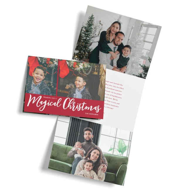 Carte De Fin D'année Trois Volets Collage photo de Noël magique (Créateur téléchargé)