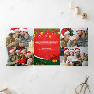 Carte De Fin D'année Trois Volets Collection photo moderne Joyeux Noël