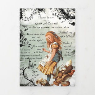 Carte De Fin D'année Trois Volets Coupe du Thé Alice Soixantième anniversaire