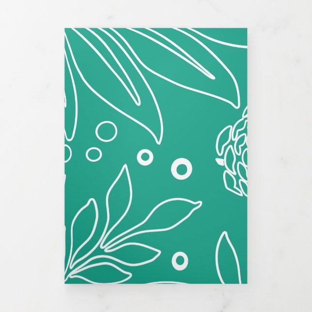 Carte De Fin D'année Trois Volets Design floral 34 (Page de couverture)