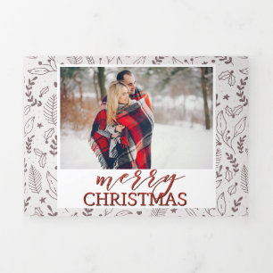 Carte De Fin D'année Trois Volets Élégant Noël multi photo