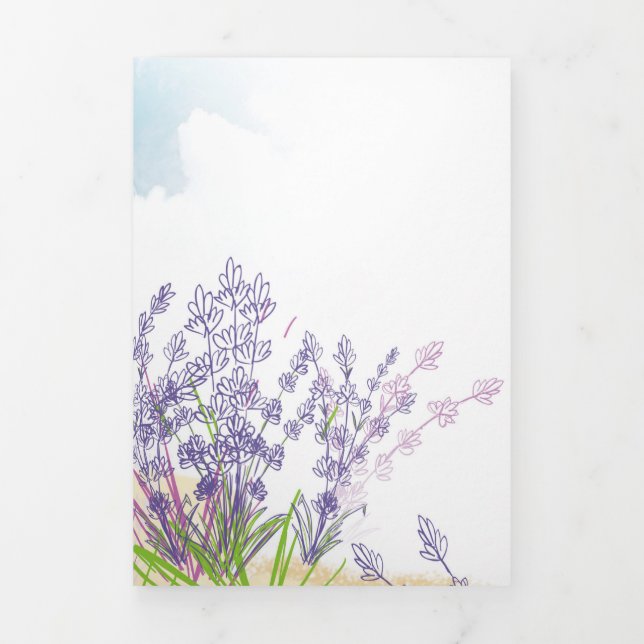 Carte De Fin D'année Trois Volets Fleur de lavande (Page de couverture)