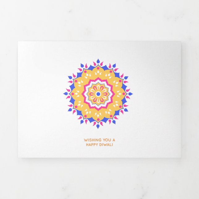Carte De Fin D'année Trois Volets Heureux Diwali (Page de couverture)