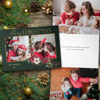 Joyeux Noël en 2 photos colorées Poinsettias