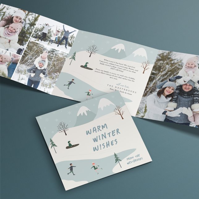Carte De Fin D'année Trois Volets L'hiver veut multi photo (Créateur téléchargé)