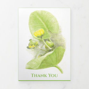 Carte De Fin D'année Trois Volets Lys de fleurs Dessin au crayon