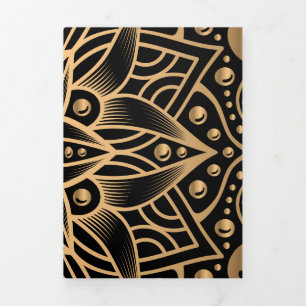 Carte De Fin D'année Trois Volets Mandala de luxe 12
