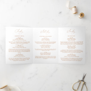 Carte De Fin D'année Trois Volets Moderne minimaliste 3 jours Bachelorette Invitatio
