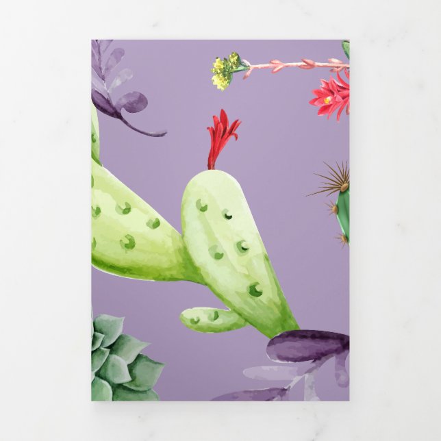 Carte De Fin D'année Trois Volets Motif Cactus 7 (Page de couverture)