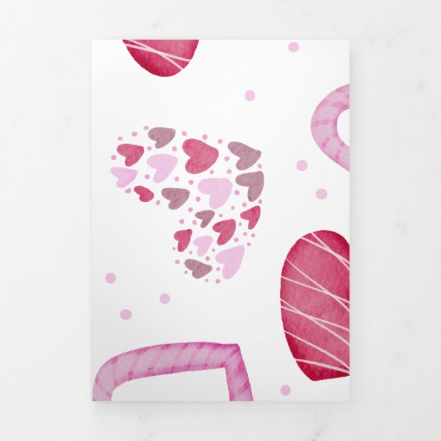 Carte De Fin D'année Trois Volets Motif Cœurs 36 (Page de couverture)