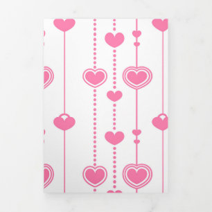 Carte De Fin D'année Trois Volets Motif de coeur 26
