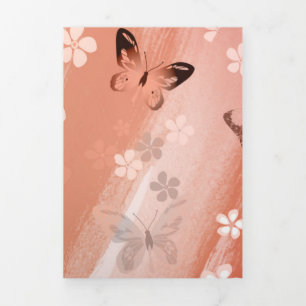 Carte De Fin D'année Trois Volets Motif papillon 11