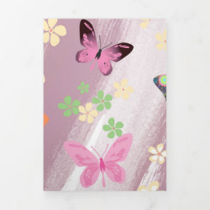 Carte De Fin D'année Trois Volets Motif papillon 7